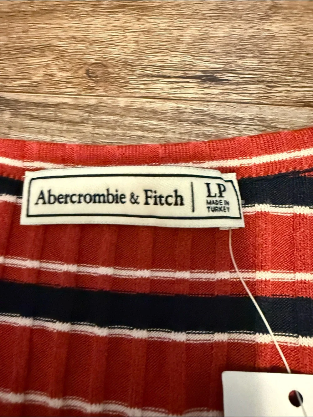 Abercrombie & Fitch Red Striped Ribbed Maxi Dress NWT Size LP